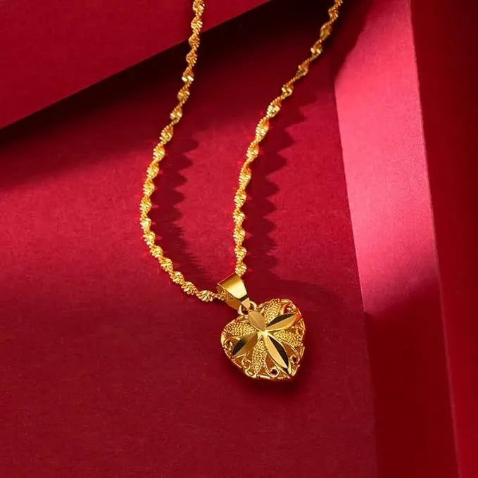 Gold Heart Necklace for Women – 18K Luxury Jewelry / قلادة القلب الذهبية للنساء – مجوهرات فاخرة من ذهب ثمانية عشر قيراط