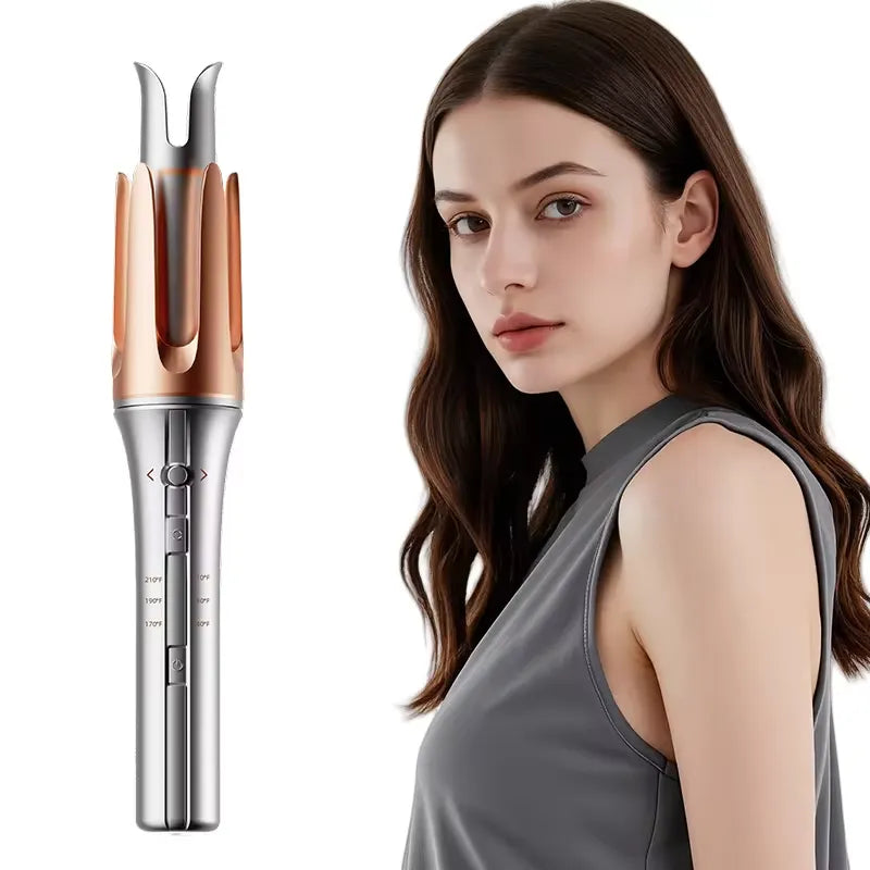 Automatic Curling Iron – Fast Heating, 3 Temperature Settings, 2-Way Rotation / مكواة تجعيد شعر أوتوماتيكية بوصة وحدة بتسخين سريع وثلاث درجات حرارة ودوران ثنائي