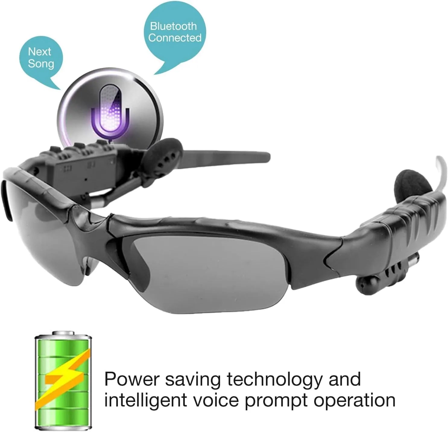GenZ Luxury Smart Bluetooth Sunglasses with Wireless Audio Elegance / نظارات ذكية فاخرة بلوتوث مع صوت لاسلكي أنيق
