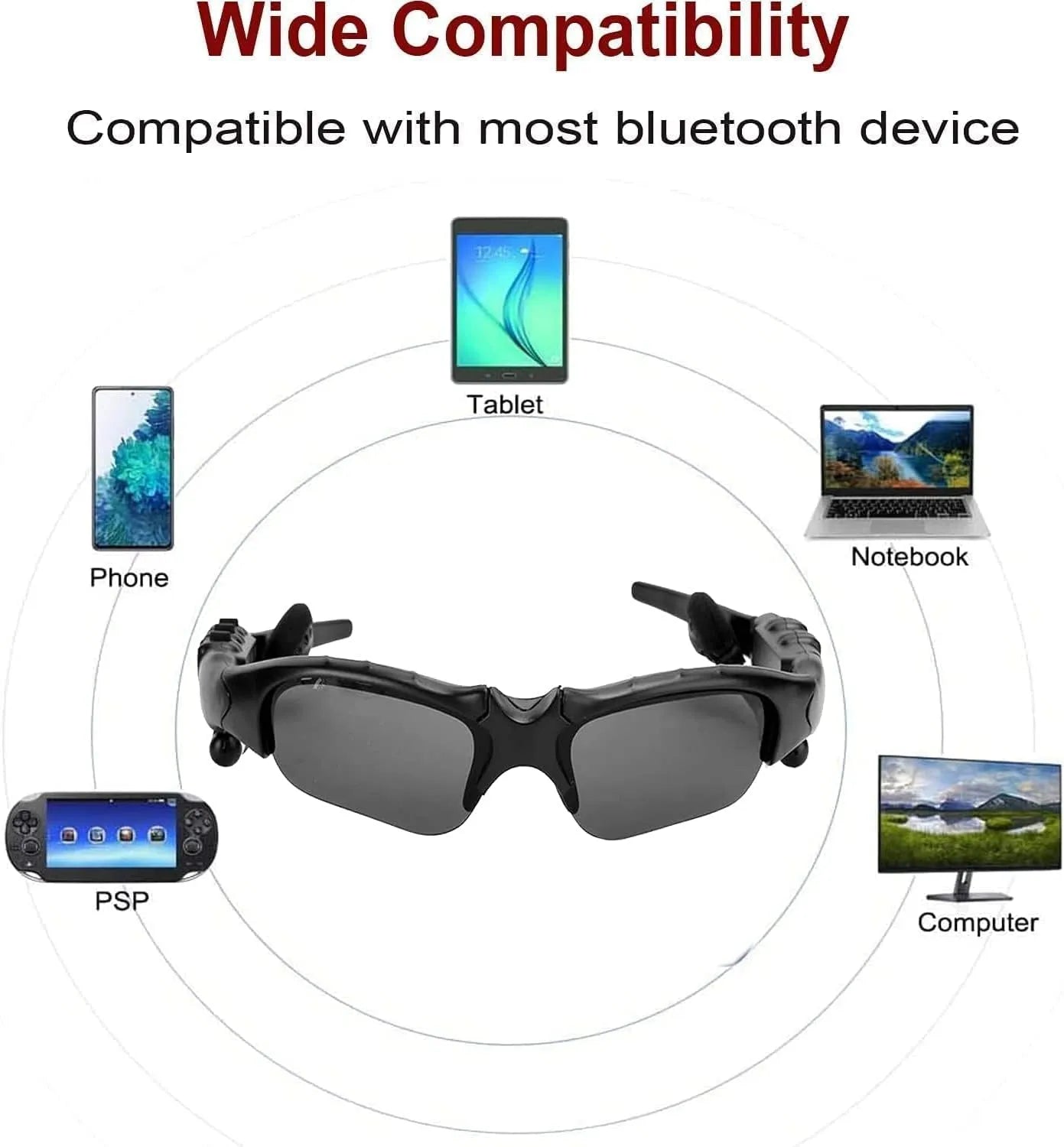 GenZ Luxury Smart Bluetooth Sunglasses with Wireless Audio Elegance / نظارات ذكية فاخرة بلوتوث مع صوت لاسلكي أنيق