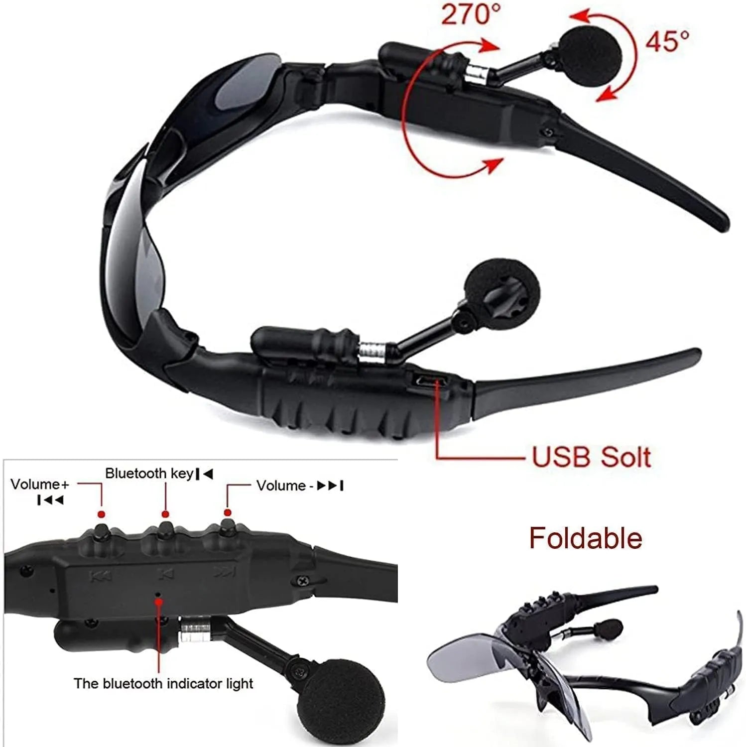 GenZ Luxury Smart Bluetooth Sunglasses with Wireless Audio Elegance / نظارات ذكية فاخرة بلوتوث مع صوت لاسلكي أنيق
