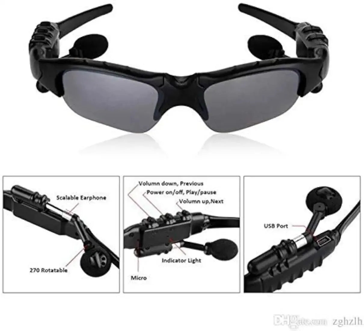 GenZ Luxury Smart Bluetooth Sunglasses with Wireless Audio Elegance / نظارات ذكية فاخرة بلوتوث مع صوت لاسلكي أنيق